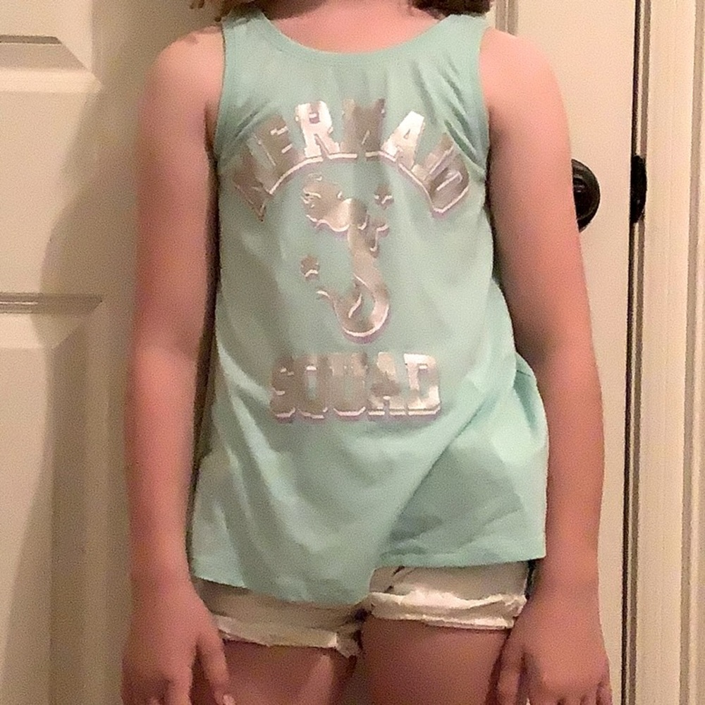 Teal summary mermaid shirt for kids